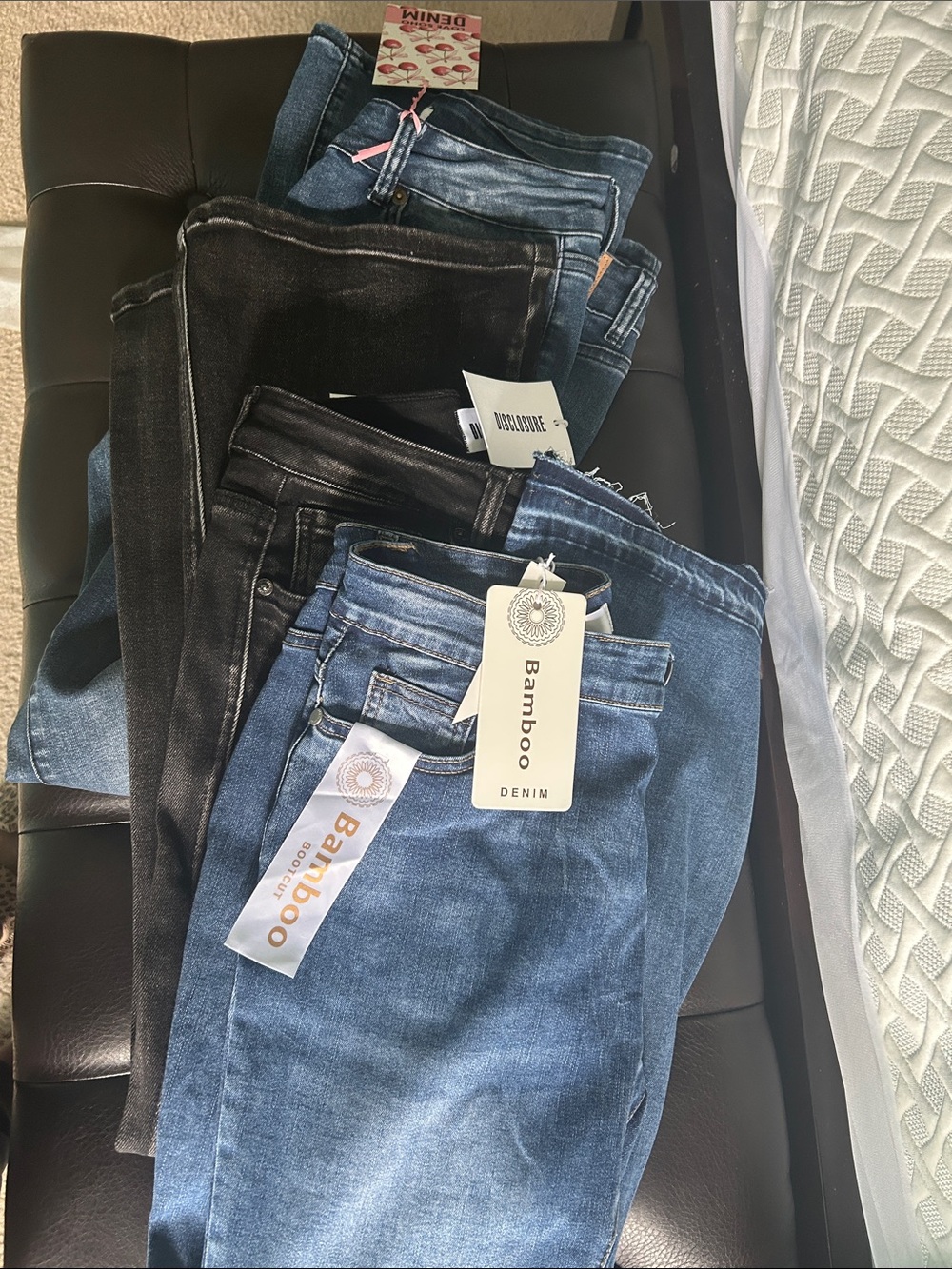 3 pairs of Jeans Bundle in Blue and Black Denim